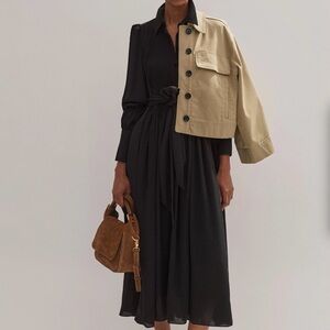 ME+EM pleated midi Dress with belt